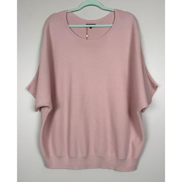 Quince Lightweight Cotton Cashmere Link-Stitch Dolman Sweater Sugar Stone XL NWT - Picture 7 of 13